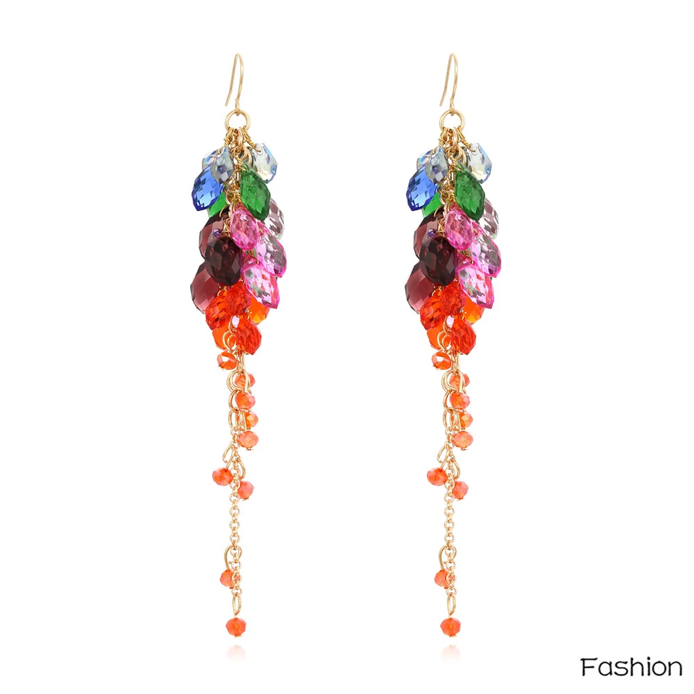 ZA Long Contrasting Color Flower Tassel Stud Earrings Bohemian Multicolor Grace Temperament Earrings For Women Party Fashion
ZA Long Contrasting Color Flower Tassel Stud Earrings Bohemian Multicolor Grace Temperament Earrings For Women Party Fashion