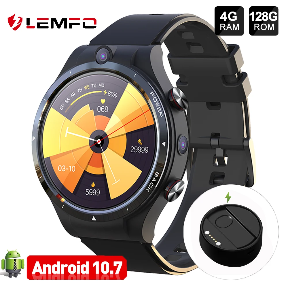 LEMFO LEM15 смарт часы мужские 4G GPS WIFI 128G ROM Dual Cameras Smartwatch 2021 900MAh Power Bank Helio P22 Chip Android 10.7 |