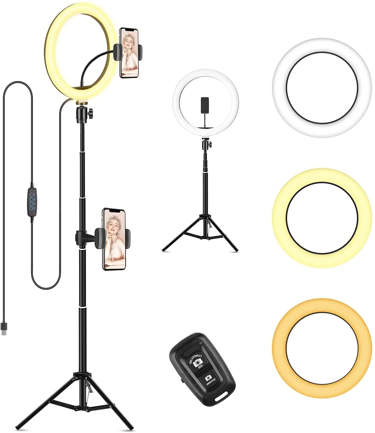 10" LED Selfie Ring Light, Dimmable Ring Light with 3 Light Modes & 11 Brightness and Tripod Stand Phone Holder for YouTube
10" LED Selfie Ring Light, Dimmable Ring Light with 3 Light Modes & 11 Brightness and Tripod Stand Phone Holder for YouTube