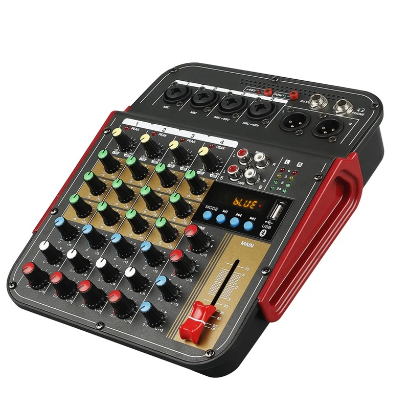 TM4 Digital 4-Channel Audio Mixer Console Mixing Built-in 48V Phantom Power with BT Function US Plug | Электроника