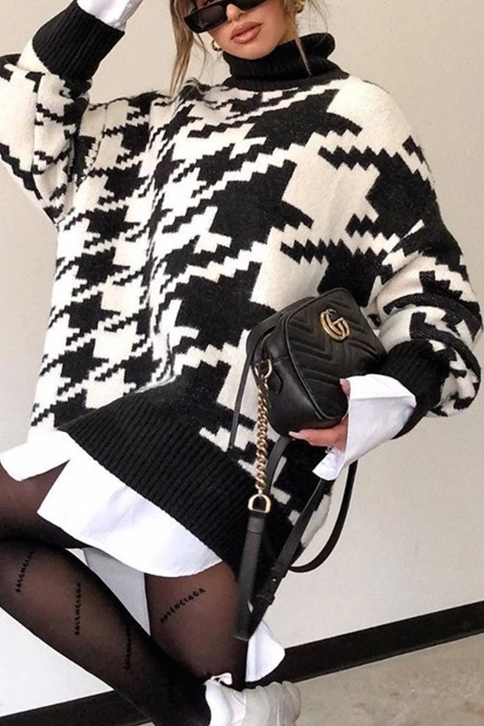 JCHB 2021 Women Casual Loose Knitted Sweater Geometric Check Knitted Casual Retro Pullover Spring and Autumn New
JCHB 2021 Women Casual Loose Knitted Sweater Geometric Check Knitted Casual Retro Pullover Spring and Autumn New