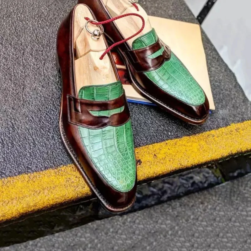 Men's Handmade PU Crocodile Pattern Loafers Fashion Trend Classic Business Casual Shoes Everyday All-match Lazy Shoes ZQ0112
Men's Handmade PU Crocodile Pattern Loafers Fashion Trend Classic Business Casual Shoes Everyday All-match Lazy Shoes ZQ0112