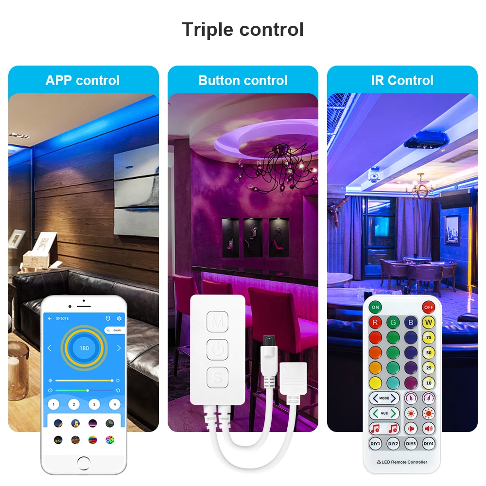 WIFI DC5~24V SP513E IR Smart Speaker Symphony Music LED Controller 4Way OutPut SMD 5050 2835 Strip Lights
WIFI DC5~24V SP513E IR Smart Speaker Symphony Music LED Controller 4Way OutPut SMD 5050 2835 Strip Lights