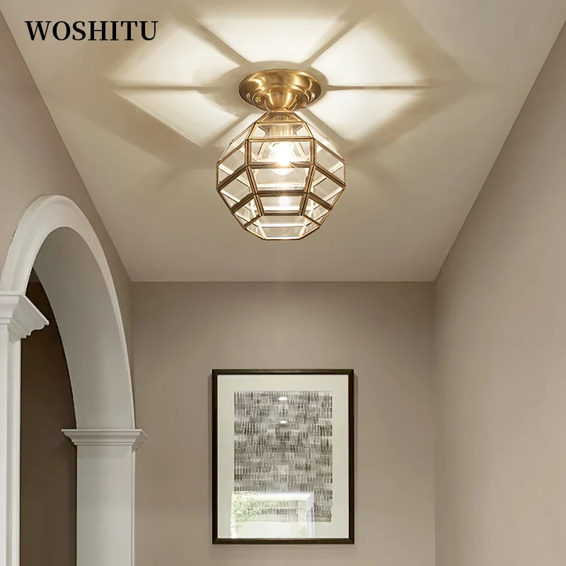 Nordic Glass Ceiling Lamp for Aisle Porch Balcony Modern Copper Lamps Home Ceiling Decoration Indoor Lighting Fixture E27
Nordic Glass Ceiling Lamp for Aisle Porch Balcony Modern Copper Lamps Home Ceiling Decoration Indoor Lighting Fixture E27