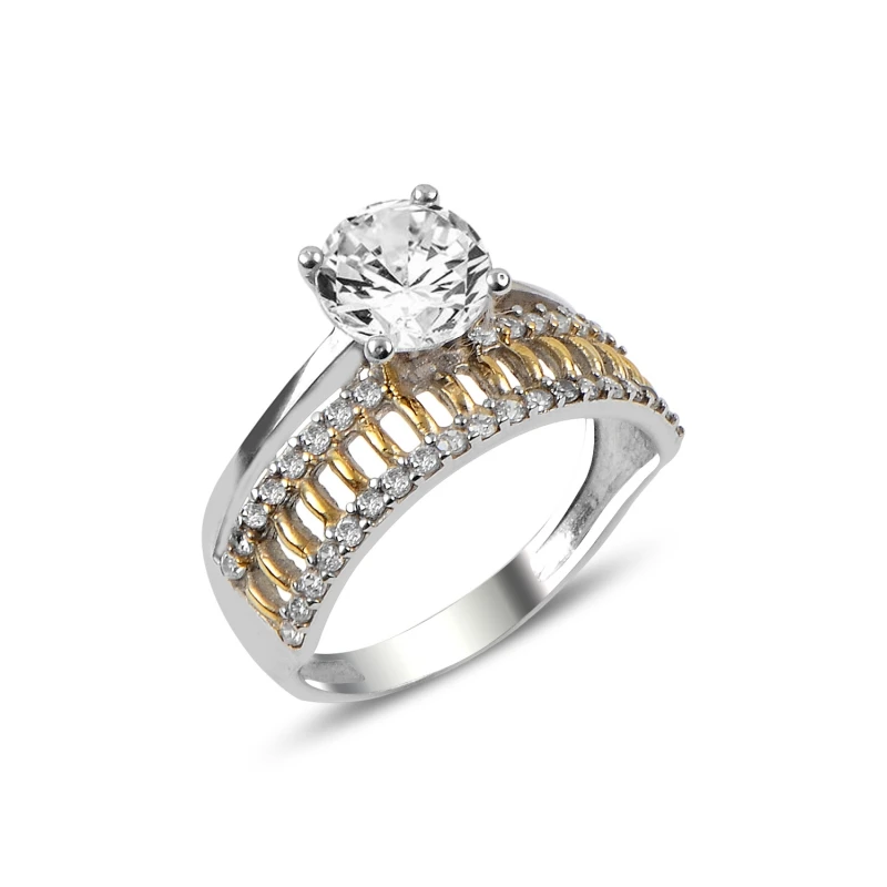 

Silverlina Silver Zircon Stone Yarımtur Engagement Ring