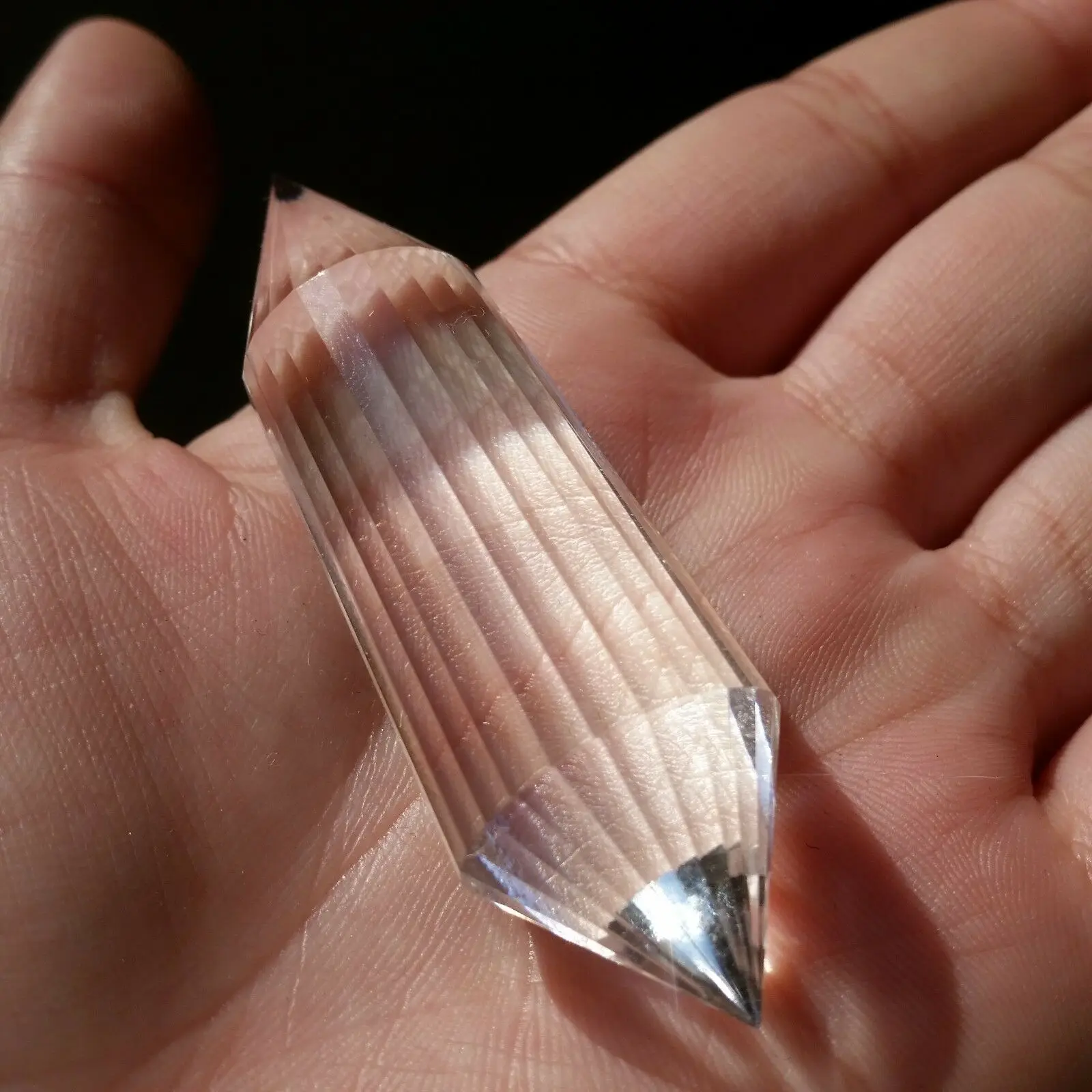 

39g24Sided Natural Clear Double Terminated Vogel Inspired Crystal Wand