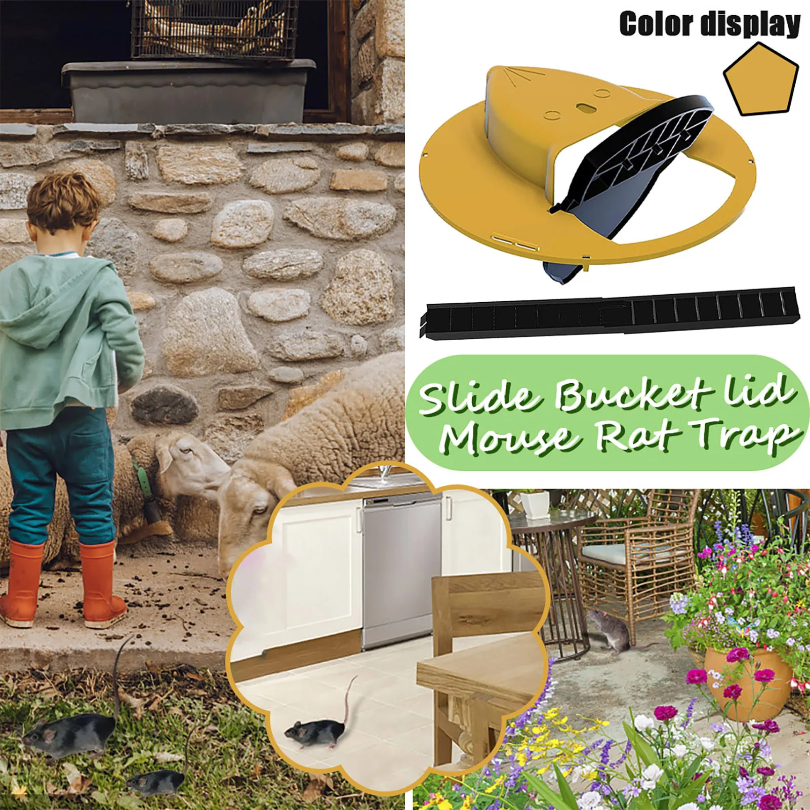 New Flip N Slide Bucket Lid Mouse Rat Mouse trap Reusable Plastic Smart Mouse Trap Humane Or Lethal Trap Door Style Multi Catch
New Flip N Slide Bucket Lid Mouse Rat Mouse trap Reusable Plastic Smart Mouse Trap Humane Or Lethal Trap Door Style Multi Catch