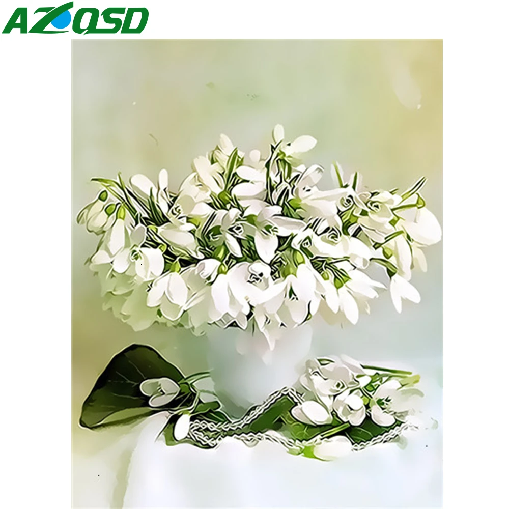AZQSD масла Краски ing по Набор цифр цветочный DIY Хо декор для домашнего декора