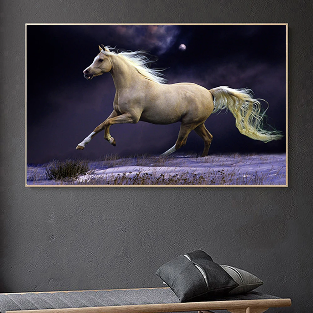 The Running White Horse Animals Painting Artistic Canvas Art Posters and Prints Picture for Living Room Bedroom Home Decoration 
The Running White Horse Animals Painting Artistic Canvas Art Posters and Prints Picture for Living Room Bedroom Home Decoration
