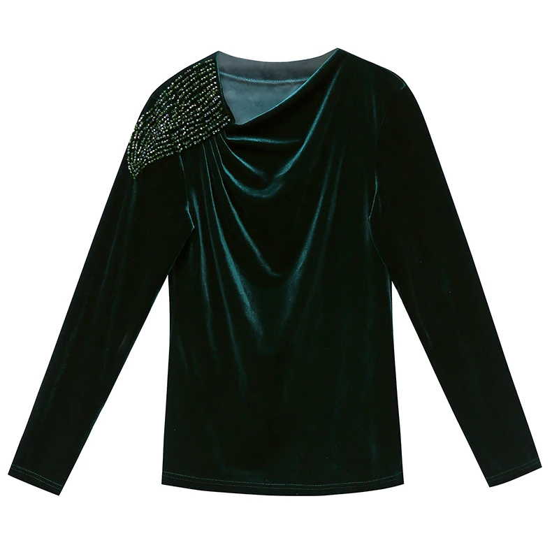 S-3XL Autumn Winter Warm clothes New Gold velvet Tops Diamond bottoming shirt Plus size Long sleeve Women T shirt
S-3XL Autumn Winter Warm clothes New Gold velvet Tops Diamond bottoming shirt Plus size Long sleeve Women T shirt