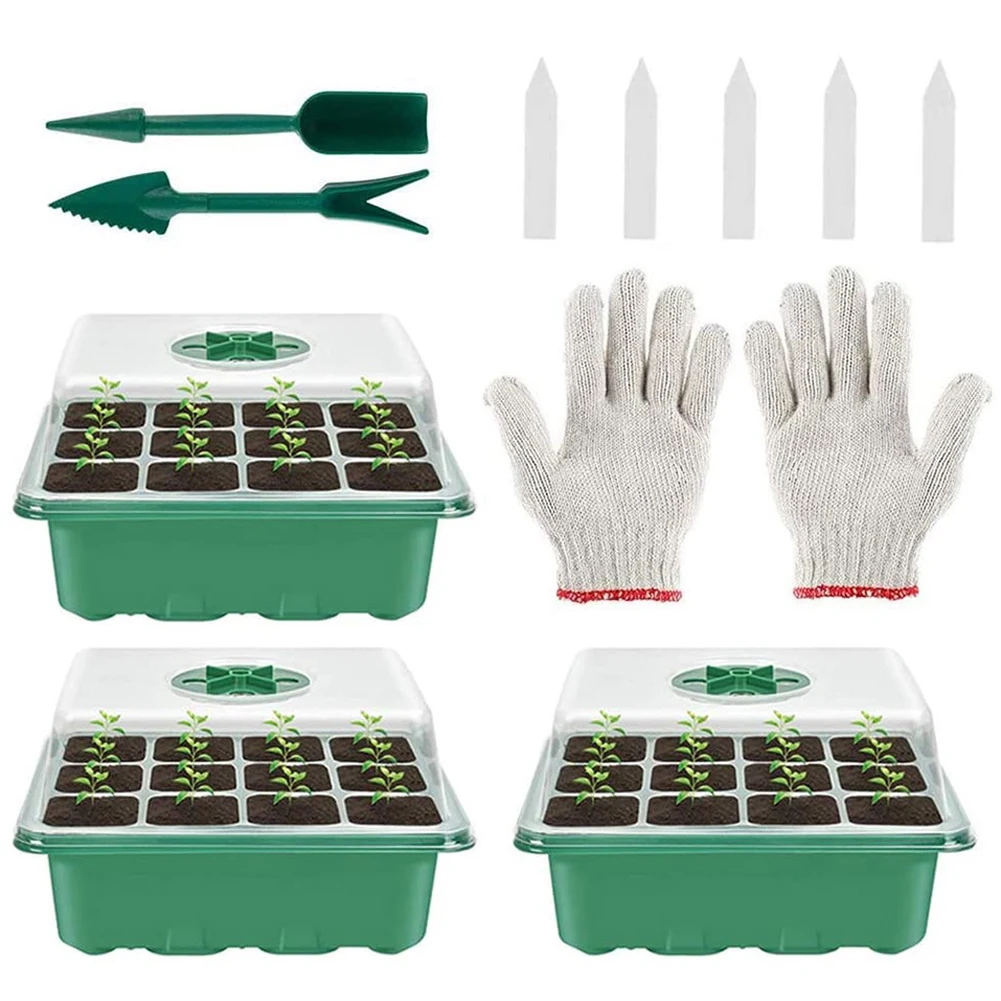 Gardening 12-Cell Seedling Starter Tray Adjustable Plant Starter Kit Dome Base Greenhouse Grow Trays For Growing Accessories
Gardening 12-Cell Seedling Starter Tray Adjustable Plant Starter Kit Dome Base Greenhouse Grow Trays For Growing Accessories