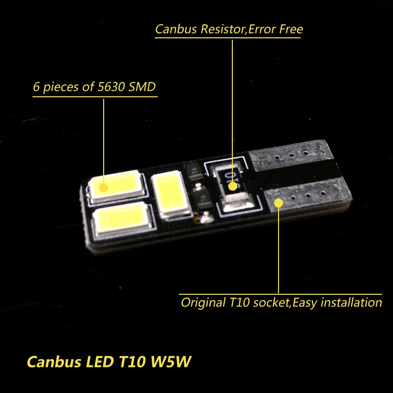 4 шт. W5W автомобильный T10 светодиодный 194 168 Клин сменный инструмент панель лампа