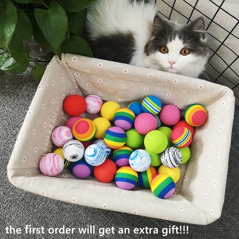 8/10PCS Biger Rainbow Ball Cat Toy Colorful Ball Interactive Pet Cat Dog Chew Toy Tooth Cleaning Balls Scratch EVA Training Ball
8/10PCS Biger Rainbow Ball Cat Toy Colorful Ball Interactive Pet Cat Dog Chew Toy Tooth Cleaning Balls Scratch EVA Training Ball