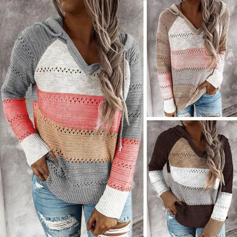 Hollow Out Women's Hooded Sweater Plus Size Loose Hoodie Striped Pullover Spring Autumn Casual Female Top Streetwear
Hollow Out Women's Hooded Sweater Plus Size Loose Hoodie Striped Pullover Spring Autumn Casual Female Top Streetwear