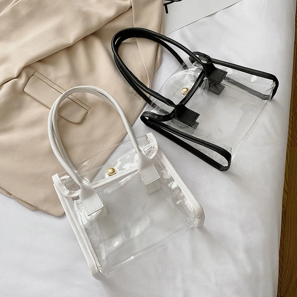 Fashion Women PU PVC Transparent Shoulder Tote Bag Ladies Vintage Small Purse Top-handle Handbag For Women 2021 New
Fashion Women PU PVC Transparent Shoulder Tote Bag Ladies Vintage Small Purse Top-handle Handbag For Women 2021 New