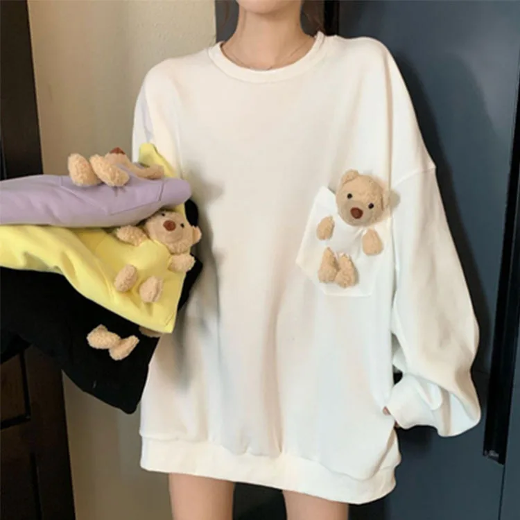 Kawaii Bear Doll Sweatshirt Femme 2021 Autumn Hoodies Thin Plush Pullovers Long Sleeve Top MINGLIUSILI Casual Women Sweetshirts
Kawaii Bear Doll Sweatshirt Femme 2021 Autumn Hoodies Thin Plush Pullovers Long Sleeve Top MINGLIUSILI Casual Women Sweetshirts