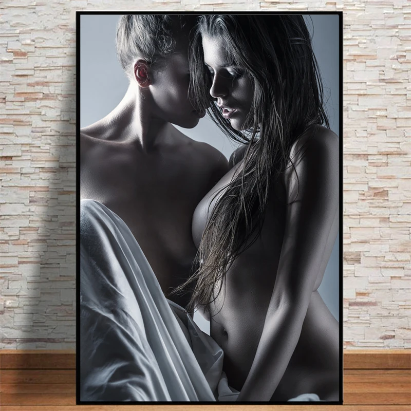 

Sexy Two Nude Women Poster Canvas Painting Black White Prints Wall Art Pictures Cuadros for Living Room Decor