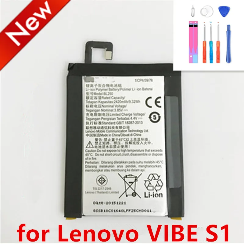 S1c50 S1a40 BL250 2420mAh battery Batterie for Lenovo VIBE S1 S1c50 S1a40 s1 a40 Battery + Tools
S1c50 S1a40 BL250 2420mAh battery Batterie for Lenovo VIBE S1 S1c50 S1a40 s1 a40 Battery + Tools