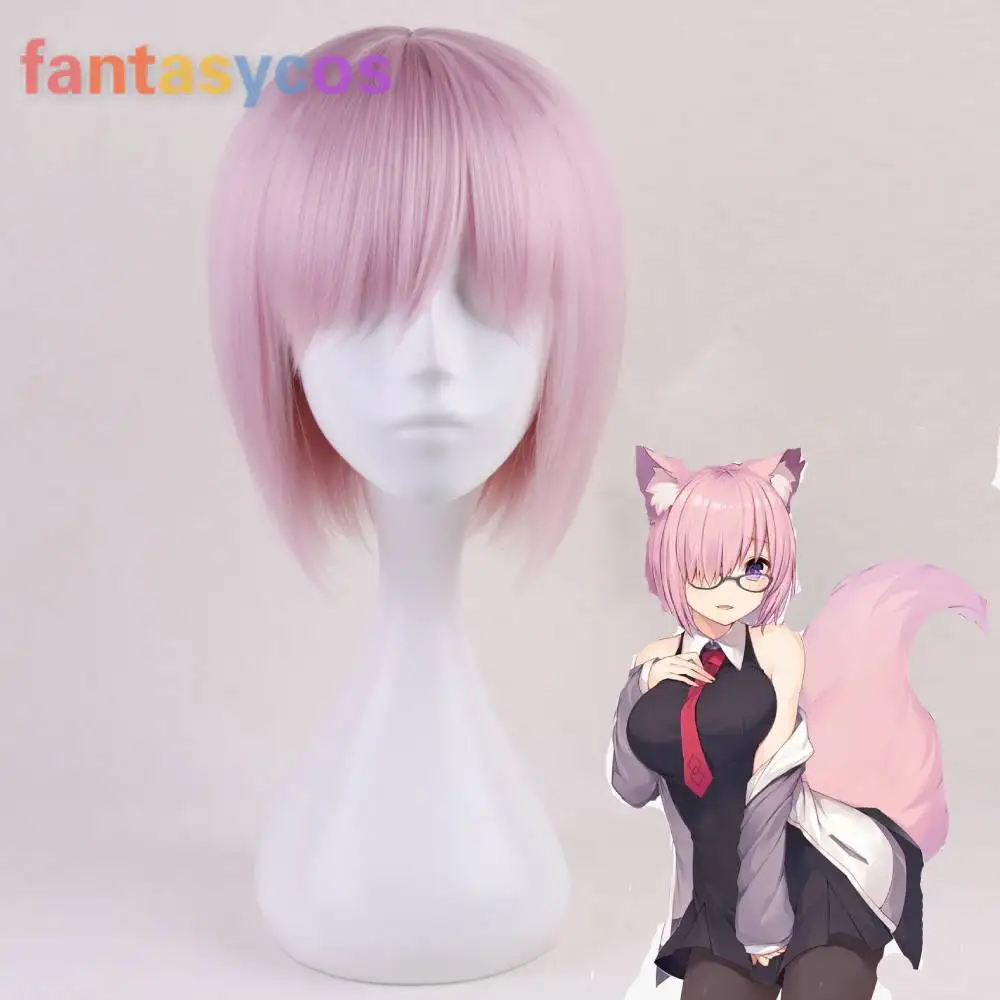Fate Grand Order Shielder парик для косплея Розовый Синтетический ворс Kyrielight розовый