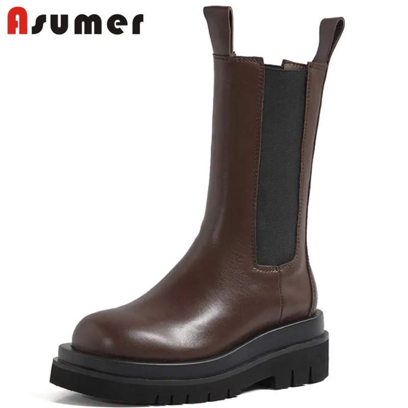 Asumer 2021 hot sale genuine leather shoes women Chelsea boots autumn winter thick heel casual shoes women platform ankle boots
Asumer 2021 hot sale genuine leather shoes women Chelsea boots autumn winter thick heel casual shoes women platform ankle boots