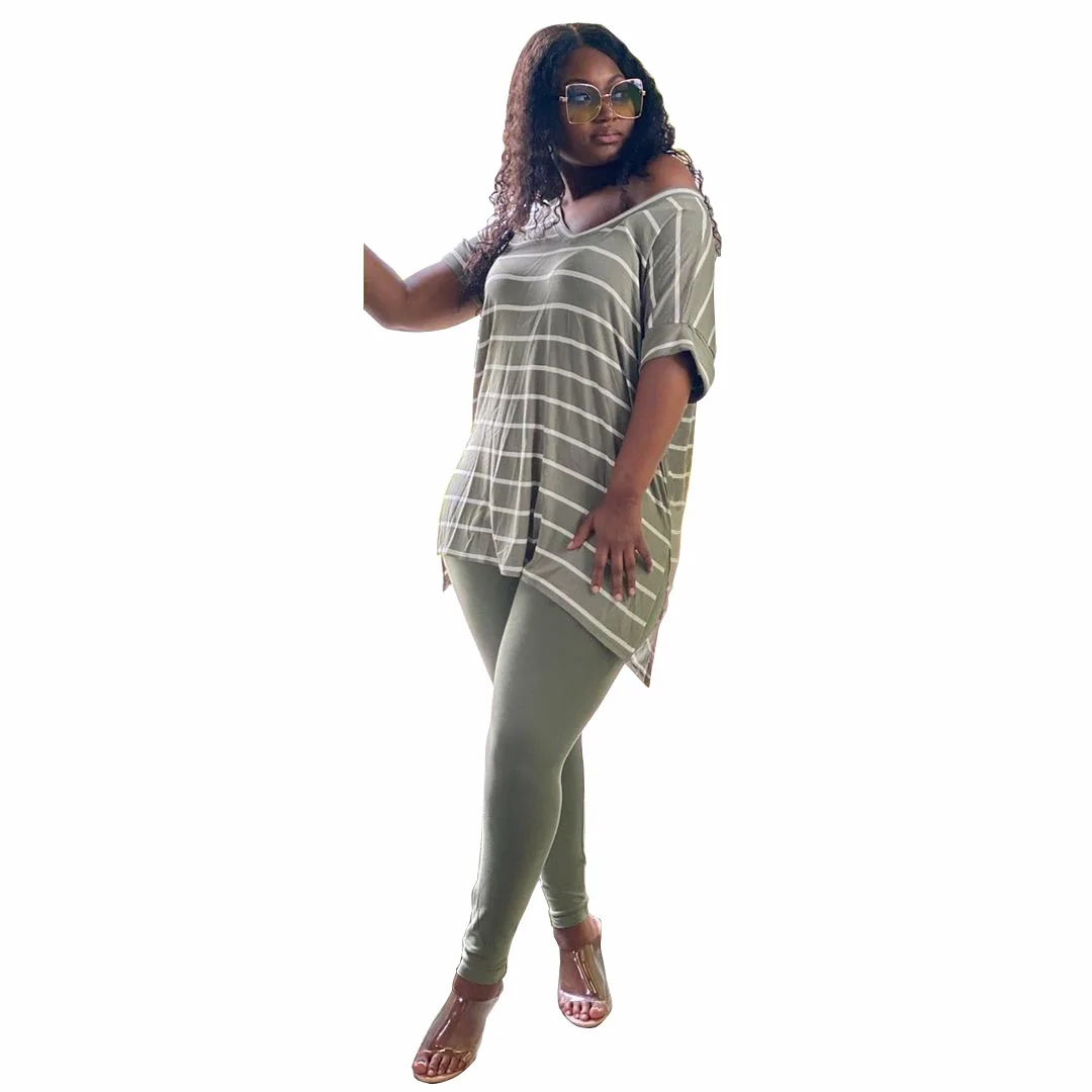 HAOOHU Women Sport Striped Print V-neck Tee Top Jogger Pants Suit Two Piece Set Fashion Tracksuit Matching Set Outfits
HAOOHU Women Sport Striped Print V-neck Tee Top Jogger Pants Suit Two Piece Set Fashion Tracksuit Matching Set Outfits