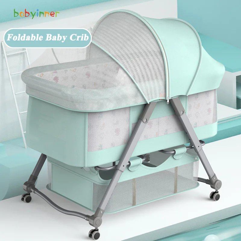 Складная детская кроватка babyinside портативная с москитной сеткой