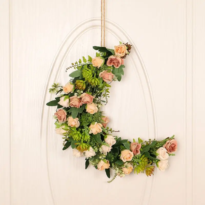 Thanks Giving Day Flower Decoration Moon Shape Christmas Rose Wreath Holiday Party Door Wreath for Front Door Decoration
Thanks Giving Day Flower Decoration Moon Shape Christmas Rose Wreath Holiday Party Door Wreath for Front Door Decoration