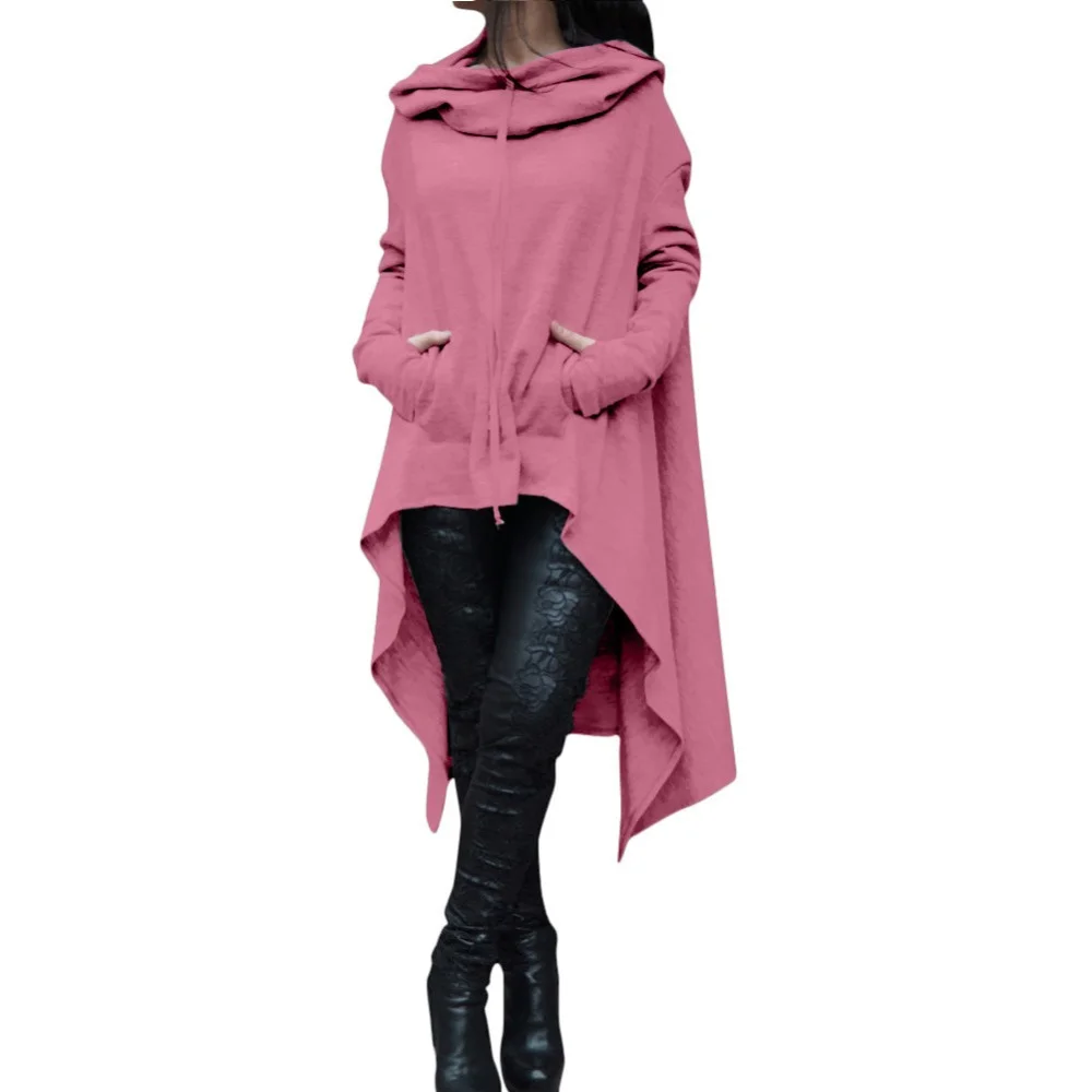 Autumn and Winter Ladies Irregular Drawstring Jacket Long Sleeve Loose Casual Poncho Hooded Pullover Long Hoodie Sweatshirt
Autumn and Winter Ladies Irregular Drawstring Jacket Long Sleeve Loose Casual Poncho Hooded Pullover Long Hoodie Sweatshirt