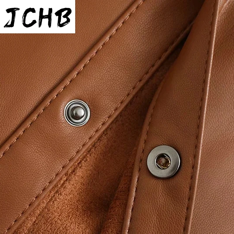 SHZQJCHB Women Faux Leather Brown Jacket Long Sleeve Solid Office Bandage Coat Female Turn Down Collar Casual Pocket Coat Lady
SHZQJCHB Women Faux Leather Brown Jacket Long Sleeve Solid Office Bandage Coat Female Turn Down Collar Casual Pocket Coat Lady