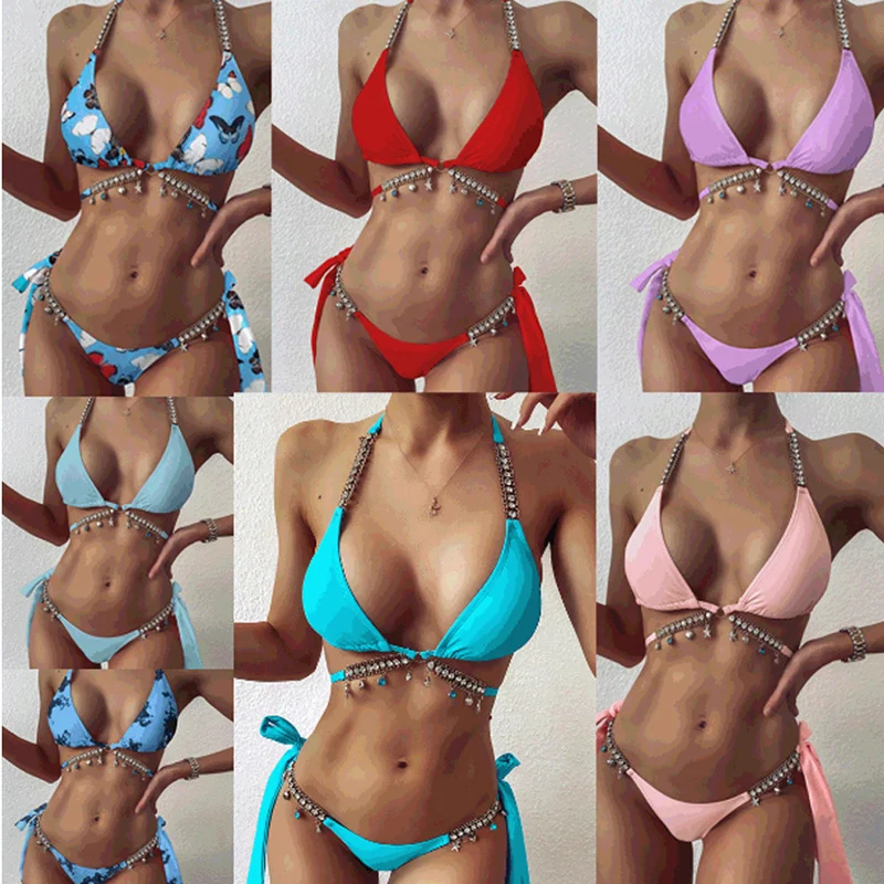 Sepduvon Sexy Women Bikini Sets with Decorative Rhinestones Push Up Two Pieces Swimwear Split Solid Summer Swimsuit Beachwear
Sepduvon Sexy Women Bikini Sets with Decorative Rhinestones Push Up Two Pieces Swimwear Split Solid Summer Swimsuit Beachwear