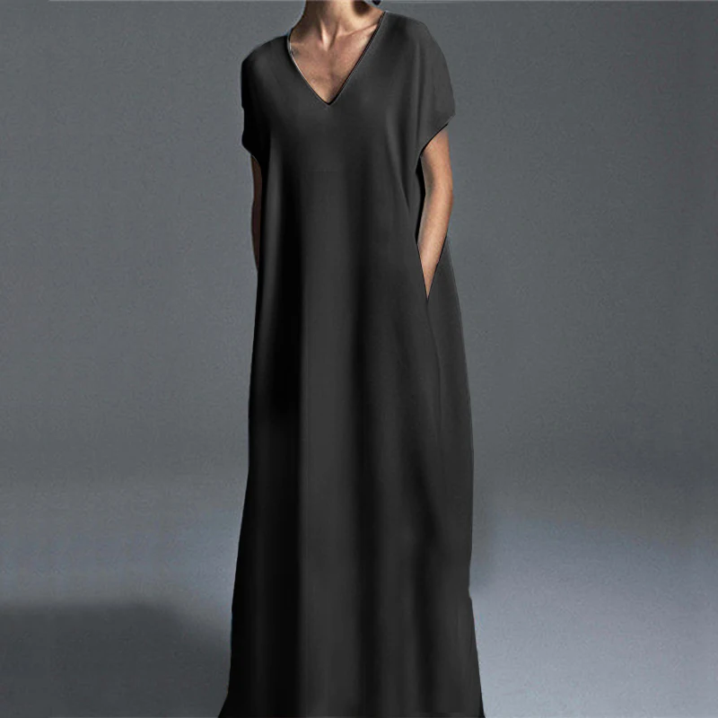ZANZEA Women Loose Long Pockets Dress Vintage Kaftan Short Sleeve Sundress Women V-Neck Solid Floor Length Vestidos
ZANZEA Women Loose Long Pockets Dress Vintage Kaftan Short Sleeve Sundress Women V-Neck Solid Floor Length Vestidos