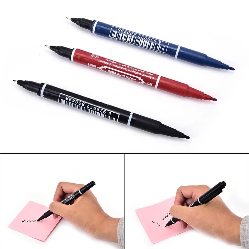 

3 цвета водостойкие чернила портативные тонкие цветные маркерные ручки практичные двойные ручные маркерные ручки