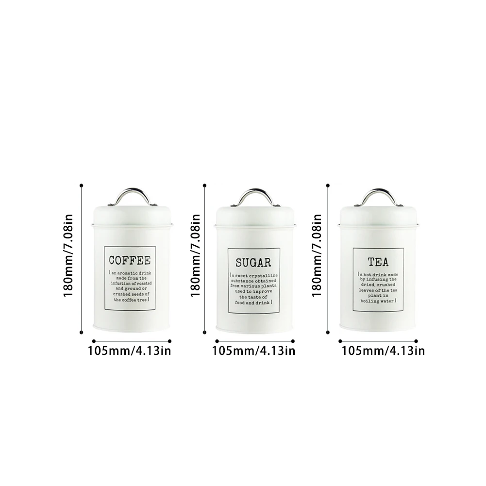 3PCS Metal Canister Airtight Canister Decorations With Lids Canister Set For Sugar Coffee Tea Storage Kitchen Kitchen Supplies
3PCS Metal Canister Airtight Canister Decorations With Lids Canister Set For Sugar Coffee Tea Storage Kitchen Kitchen Supplies