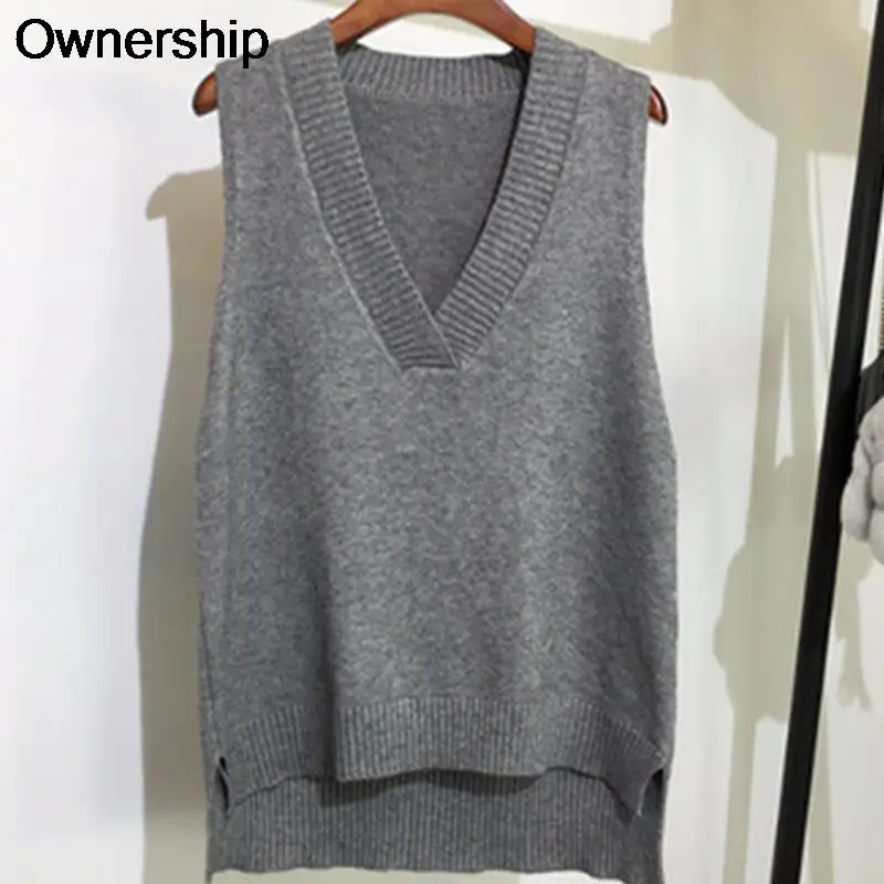 2021 Women V Neck Knitted Vest New Hem Slit Sleeveless Sweater Female Autumn Winter Wild Loose Ribbed Color Patchwork Pullover
2021 Women V Neck Knitted Vest New Hem Slit Sleeveless Sweater Female Autumn Winter Wild Loose Ribbed Color Patchwork Pullover