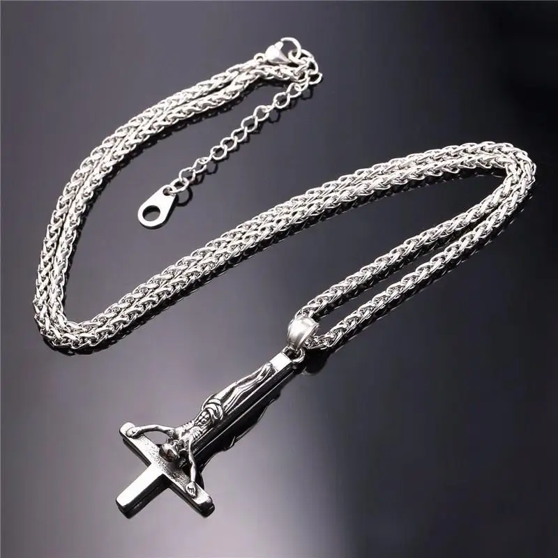 Vintage Style Jewelry Silver Color Cross Pendant Necklace for Men's Casual Accessories Gift
Vintage Style Jewelry Silver Color Cross Pendant Necklace for Men's Casual Accessories Gift