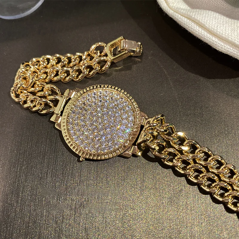 Luxury Female Metal Watch Chain Bracelet Trendy Gold Silver Color Bracelets For Women Men Punk White Crystal Party Bracelet
Luxury Female Metal Watch Chain Bracelet Trendy Gold Silver Color Bracelets For Women Men Punk White Crystal Party Bracelet