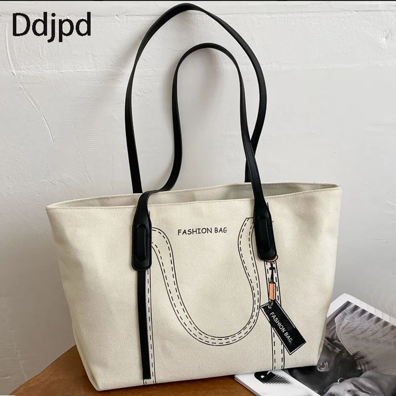 Ddjpd Simple Design Ladies Shoulder Bag Casual Canvas Large Ladies Bag Fashion Canvas Tote Bag Ladies Street Shopping Bag
Ddjpd Simple Design Ladies Shoulder Bag Casual Canvas Large Ladies Bag Fashion Canvas Tote Bag Ladies Street Shopping Bag