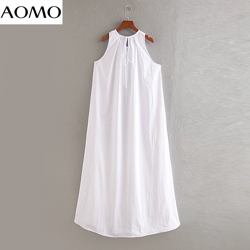 AOMO summer fashion female white cotton tank dress o neck back button ladies casual long dress vestidos CE461A
AOMO summer fashion female white cotton tank dress o neck back button ladies casual long dress vestidos CE461A