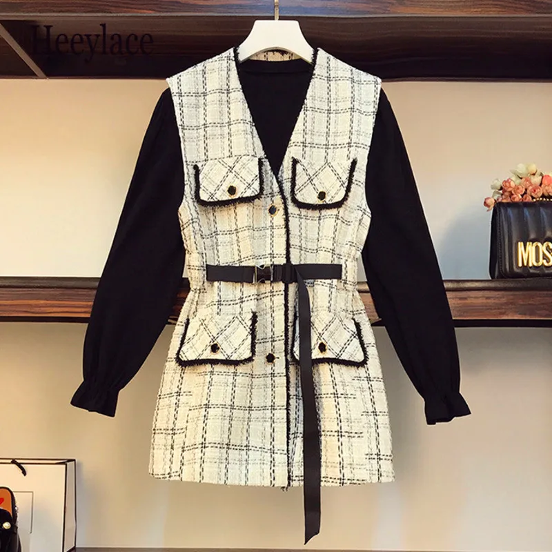 Clothing Women 2022 Autumn Winter Ladies Suit Tweed Plaid Long Jacket Coat Top And T Shirt Top Two Piece Matching Set
Clothing Women 2022 Autumn Winter Ladies Suit Tweed Plaid Long Jacket Coat Top And T Shirt Top Two Piece Matching Set