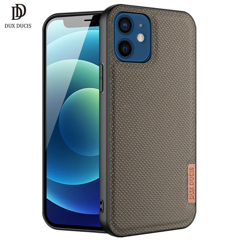 Чехол для Apple iPhone 12 6 1 дюйма DUX DUCIS Fino Series тканая нейлоновая текстура силиконовая