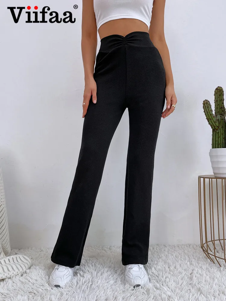 Viifaa Black Solid Ruched High Waist Spring 2022 Streetwear Pants Women Summer Bottoms Casual Slim Straight Trousers
Viifaa Black Solid Ruched High Waist Spring 2022 Streetwear Pants Women Summer Bottoms Casual Slim Straight Trousers