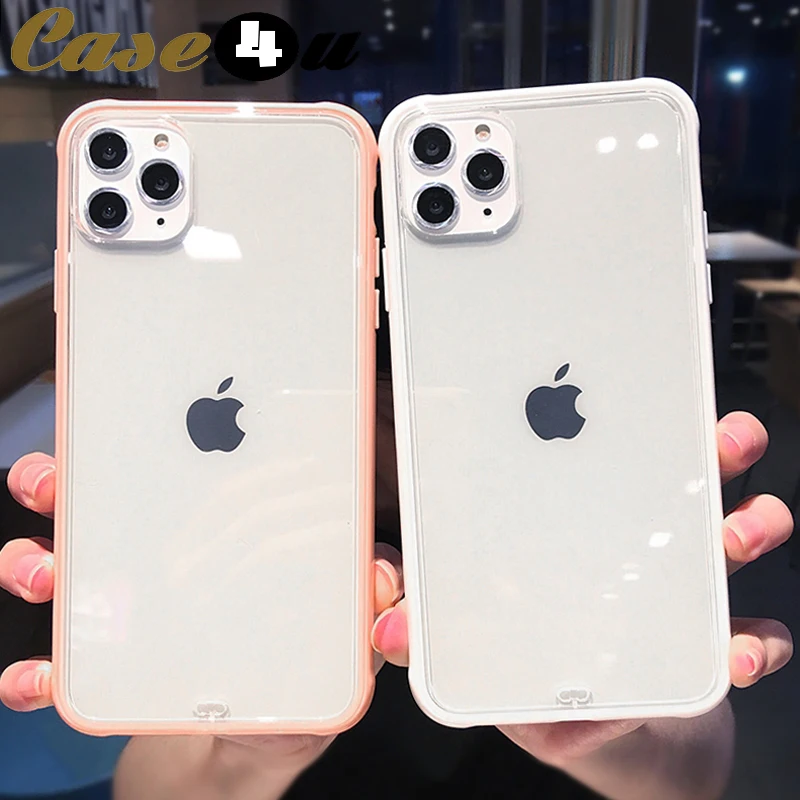 Противоударный бампер прозрачный силиконовый чехол для телефона iPhone 11 Pro X XR XS Max 8