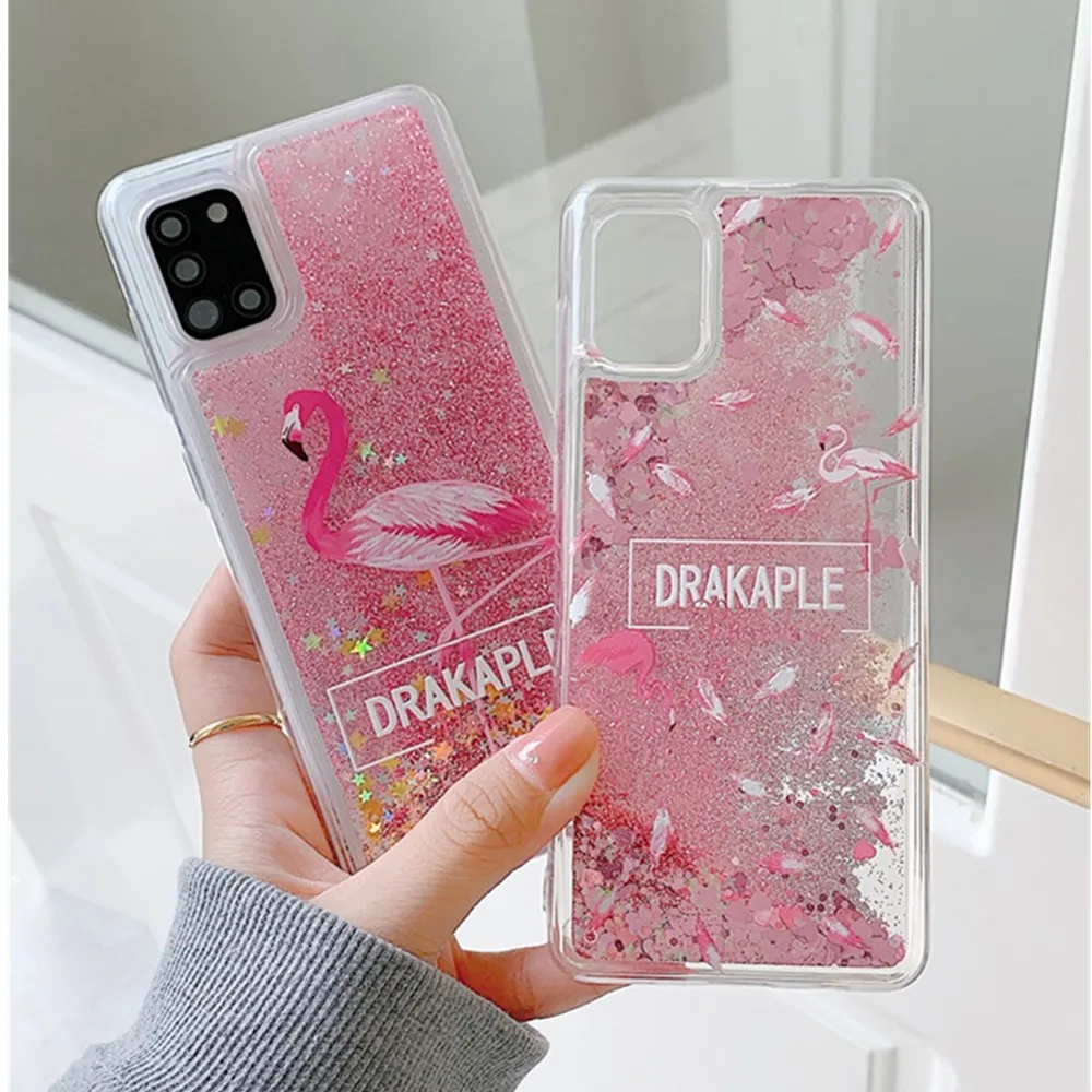 

Flamingo Liquid Phone Case For Huawei Mate 10 20 20X 30 P8 P9 Lite 2017 P10 P20 P30 P40 Pro Plus Lite E Glitter Quicksand Cover