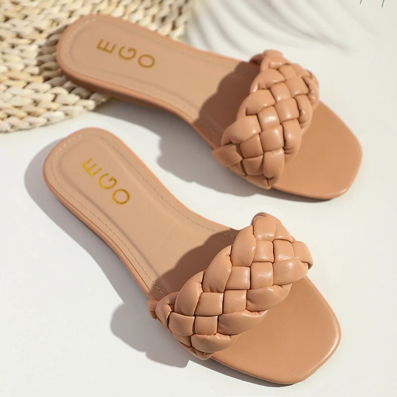Women Summer Slippers Ladies Square Toe Sandal Slipper Casual Flip Flops Beach Weave Flat Shoes Female Slip On Shoe New Fashion
Women Summer Slippers Ladies Square Toe Sandal Slipper Casual Flip Flops Beach Weave Flat Shoes Female Slip On Shoe New Fashion