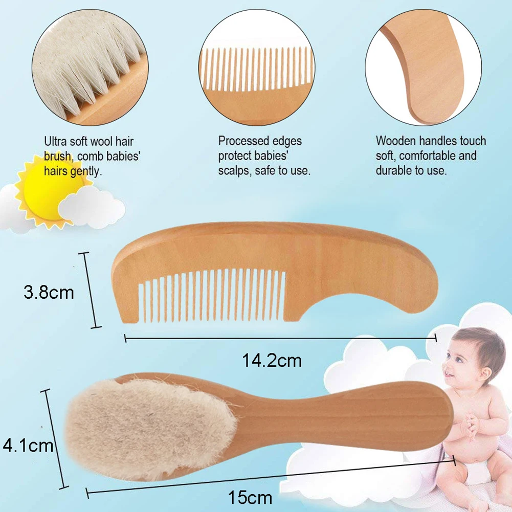 Natural Pure Wool Soft Baby Brush Wooden Handle Brush Baby Hair Comb Infant Comb Head Head Massager Baby Hairbrush Baby Care
Natural Pure Wool Soft Baby Brush Wooden Handle Brush Baby Hair Comb Infant Comb Head Head Massager Baby Hairbrush Baby Care