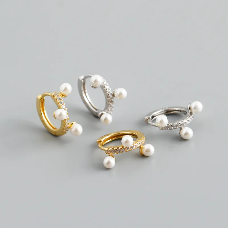 925 Sterling Silver Pearl Zircon Stud Earrings For Women Creative Ear Buckle Cute Jewelry Accessories eh348
925 Sterling Silver Pearl Zircon Stud Earrings For Women Creative Ear Buckle Cute Jewelry Accessories eh348