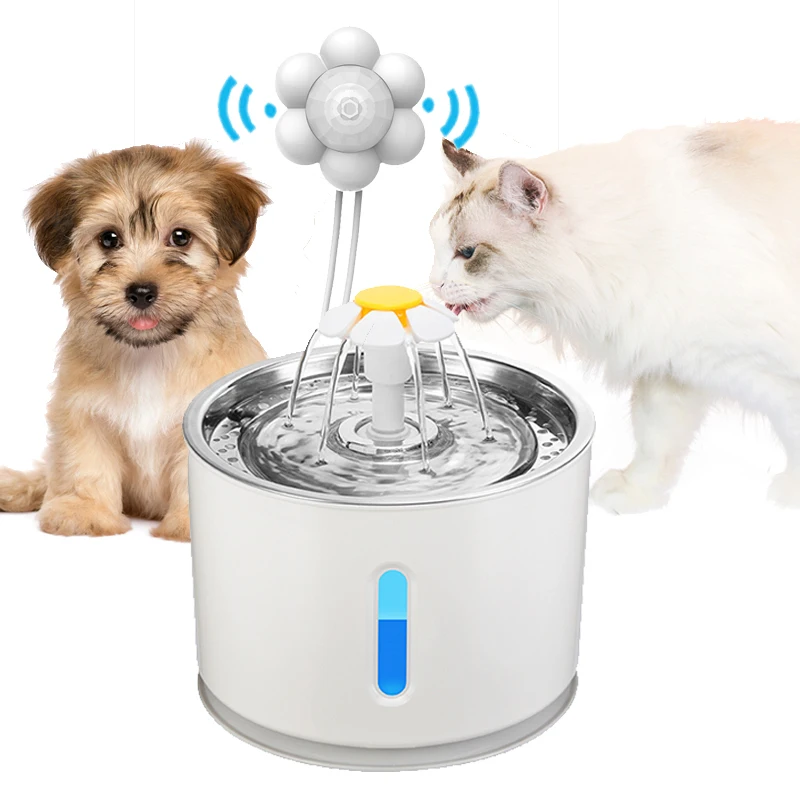 

Автоматический питьевой фонтан для кошек, поилка для домашних животных, собак, с инфракрасным датчиком движения, светодиодный источник пит...