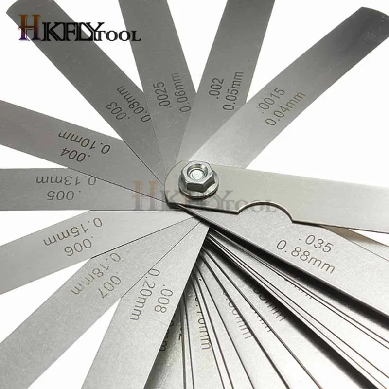 32pcs Range Finder Feeler Gauge Valve Teaching Feeler Gauge 0.04-0.88 mm Gap Size .0015-.035 Copper Sheet Brand New
32pcs Range Finder Feeler Gauge Valve Teaching Feeler Gauge 0.04-0.88 mm Gap Size .0015-.035 Copper Sheet Brand New