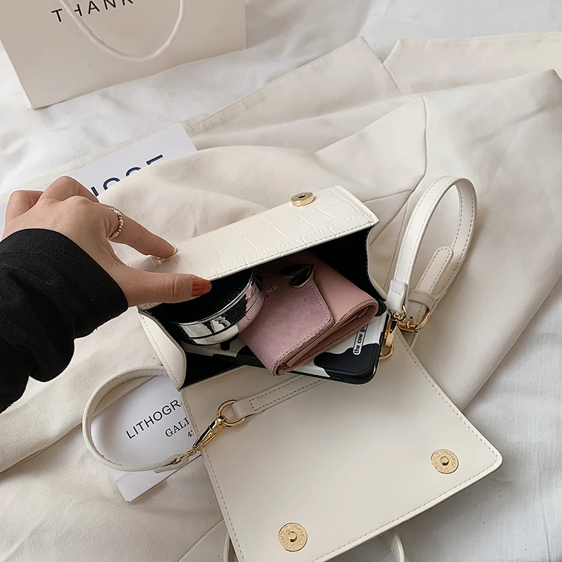 Stone Pattern Leather Shoulder Bags for Women Small Square Crossbody Bags Ladies Pure Color Top-handle Bag Simple White Handbags
Stone Pattern Leather Shoulder Bags for Women Small Square Crossbody Bags Ladies Pure Color Top-handle Bag Simple White Handbags