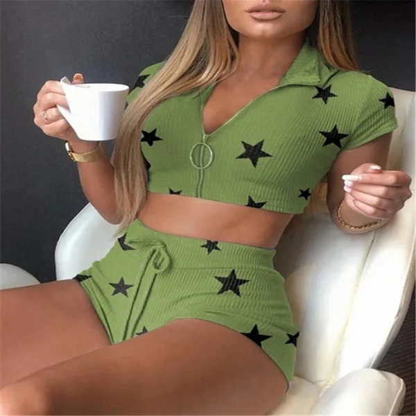 Женский комплект из 2 предметов, сексуальный укороченный топ на молнии с v-образным вырезом и коротким рукавом, шорты с высокой талией, спорт...
Женский комплект из 2 предметов, сексуальный укороченный топ на молнии с v-образным вырезом и коротким рукавом, шорты с высокой талией, спорт...